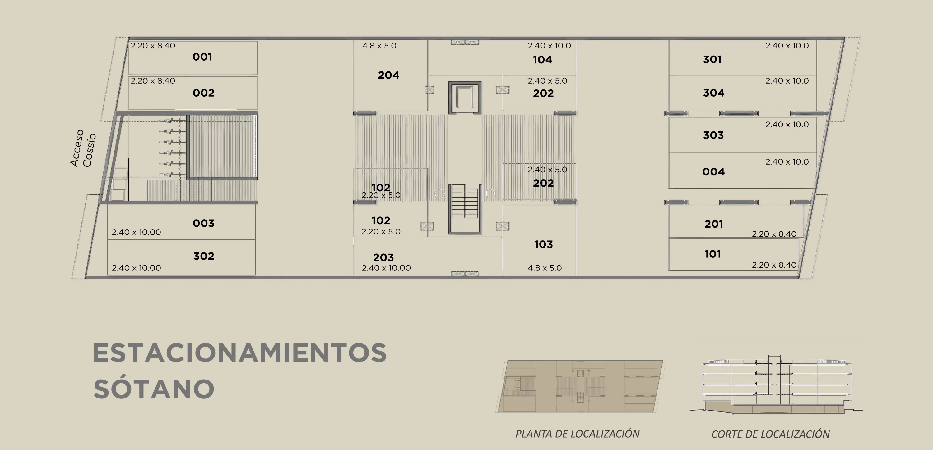 Plano arquitectónico de Estacionamiento