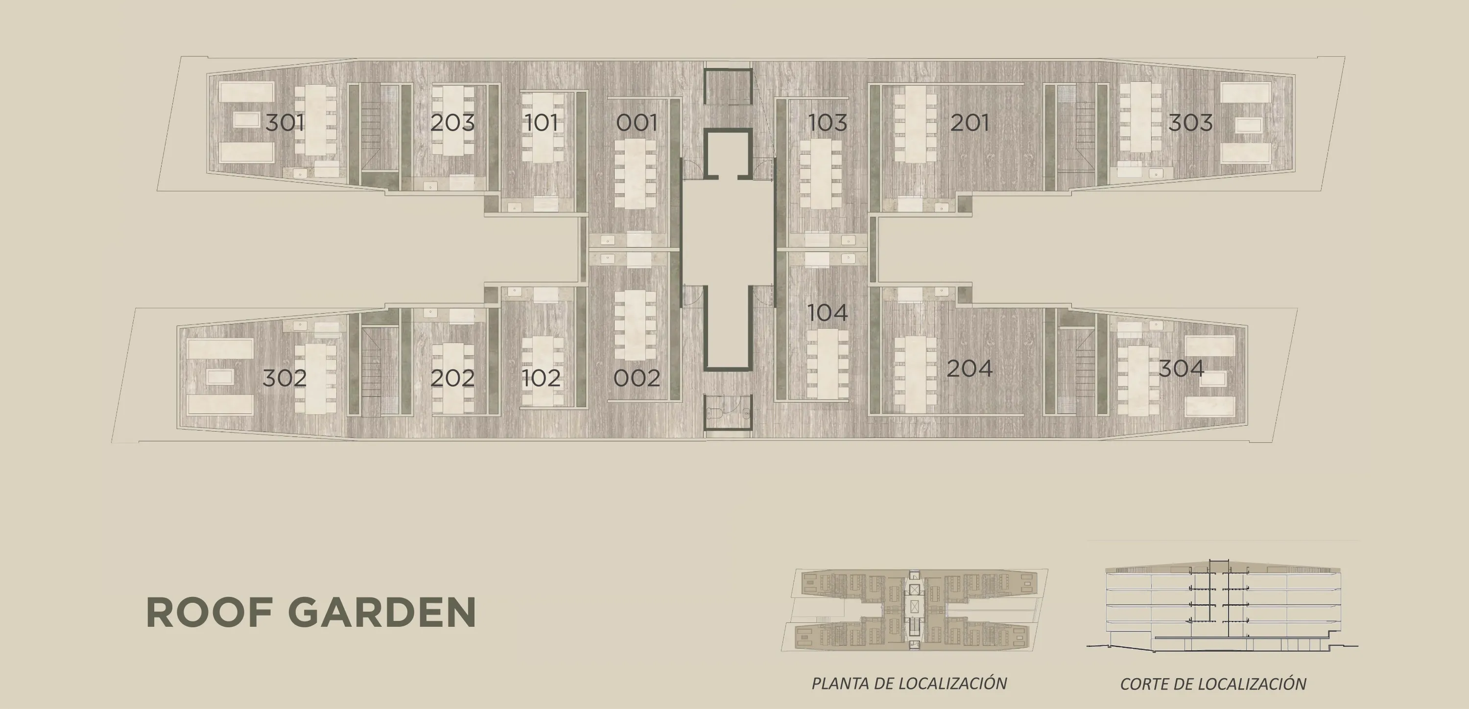 Plano arquitectónico de Roof garden